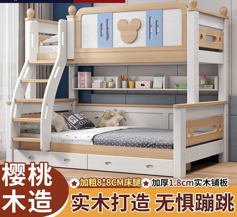 郁菲琦实木双层床上下床儿童床成人高低床鹅掌楸子母床两层双人床