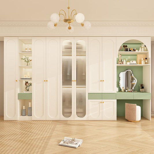 实木衣柜2025爆款家用卧室简约小户型现代奶油风收纳衣橱柜子定制