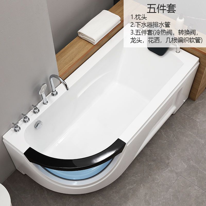 冲浪按摩家用成人小户型独立式亚克力浴缸盆恒温加热1.4米-1.8米