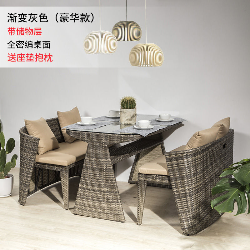 户外阳台桌椅藤椅三件套组合室外阳光房卡座创意简约休闲庭院桌椅