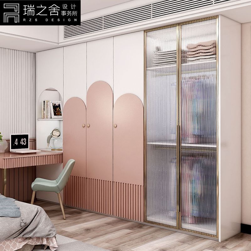 儿童衣柜女孩粉色实木家用卧室柜子储物柜小型宝宝轻奢衣橱收纳柜