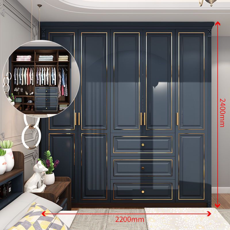 北欧简约现代卧室家用卧室衣柜欧式轻奢实木质儿童整体大衣橱定制