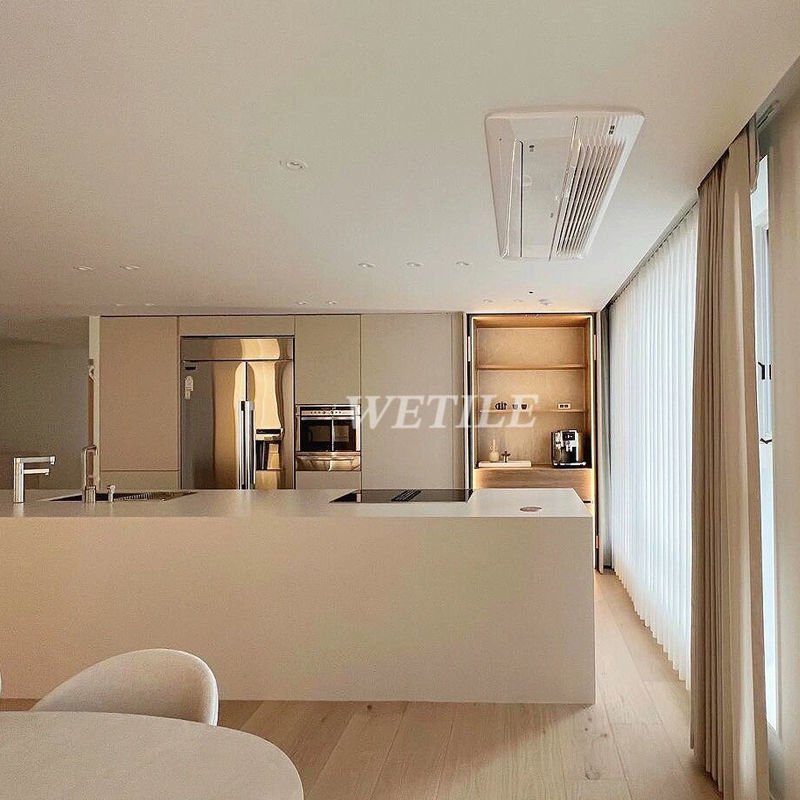 齐平款岛台餐桌一体款奶油风吧台多功能厨房岩板中岛台多款式定制