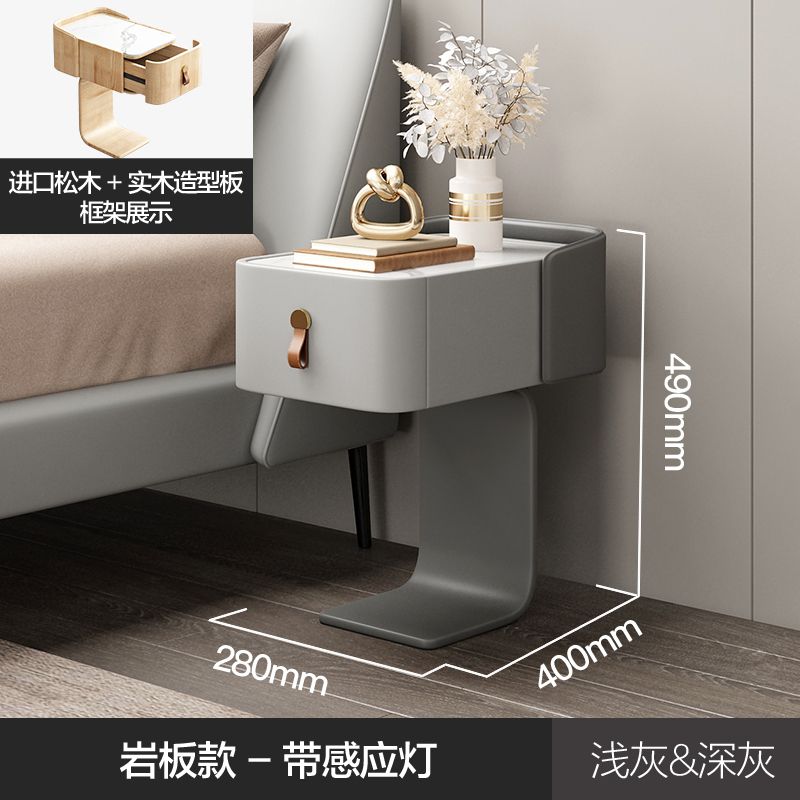 牀頭櫃小型迷你現代簡約小尺寸智能2023新款兒童極窄奶油風牀邊櫃