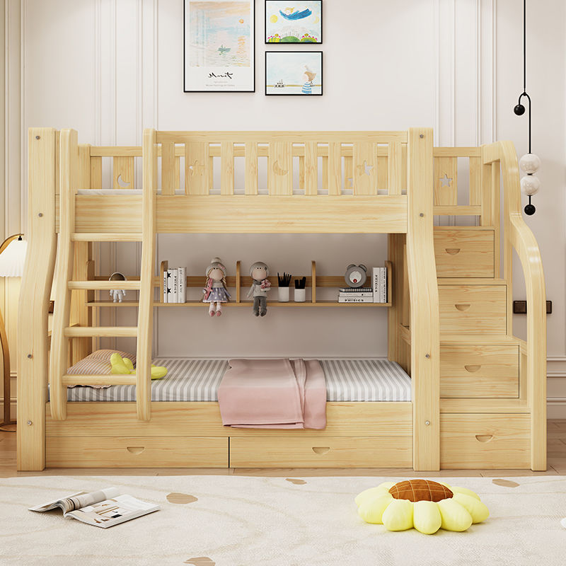 全实木上下床经济型子母床儿童床高低床上下铺床二层木床加厚加粗