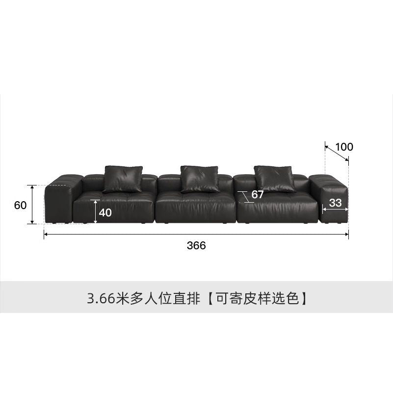 真皮像素沙发客厅原版saba设计师别墅大平层意式极简模块沙发组合