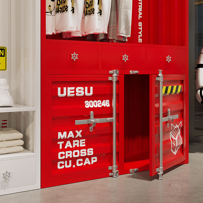 集装箱家用卧室更衣柜服装店健身房loft工业风衣橱收纳柜子储物柜