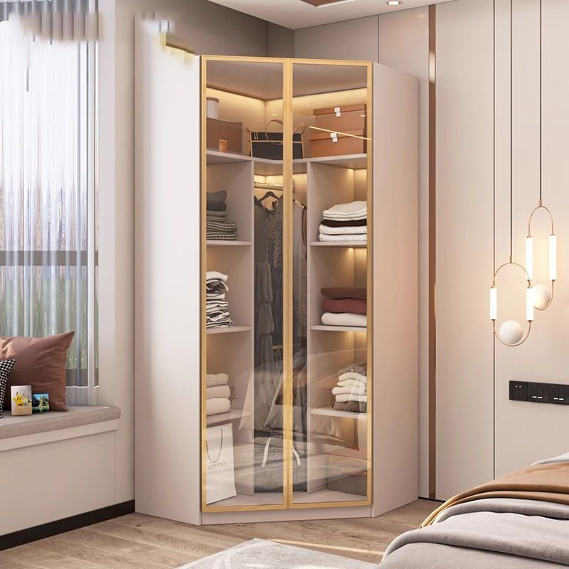 转角衣柜收纳柜三角形角柜小户型家用多功能墙角储物柜拐角置物柜