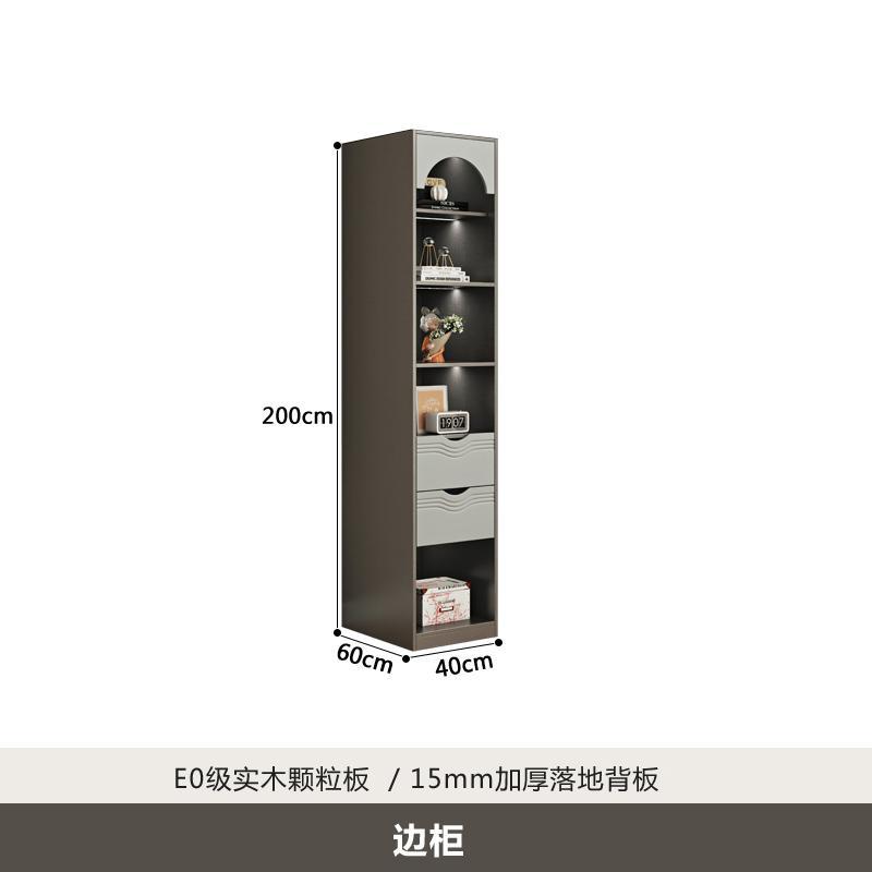 轻奢风北欧推拉门衣柜家用卧室儿童衣柜带书桌一体转角组合衣橱柜