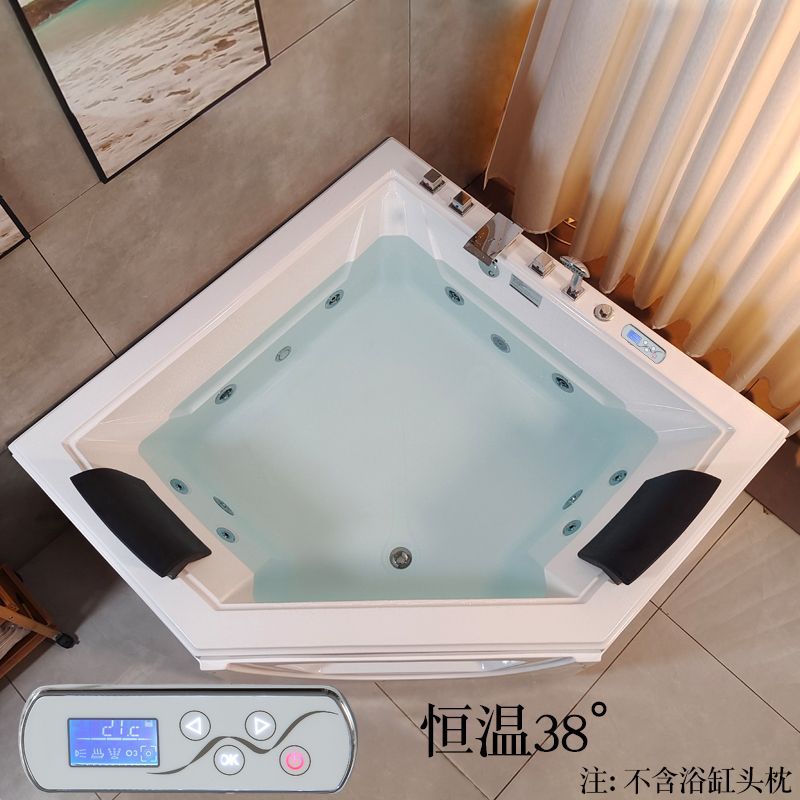 沐强大人三角双人亚克力家用情侣冲浪酒店成人恒温民宿浴缸浴盆