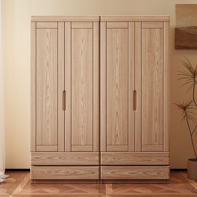 北欧白蜡木实木衣柜卧室落地储物柜大衣橱现代轻奢简约收纳原木风