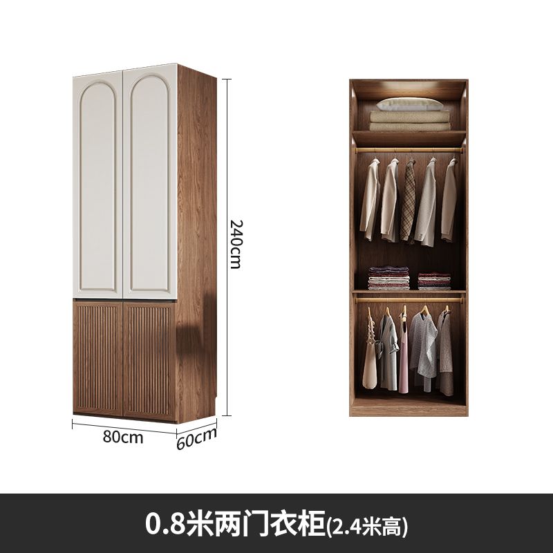 ENF级免拉手分段式衣柜卧室家用法式复古风平开门18板经济型衣橱