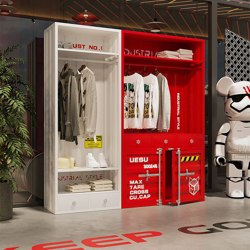 集装箱家用卧室更衣柜服装店健身房loft工业风衣橱收纳柜子储物柜