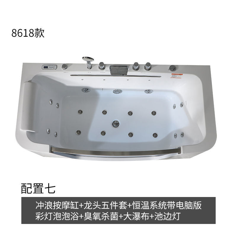 冲浪按摩浴缸家用独立式亚克力小户型智能恒温浴池七彩灯光卫生间