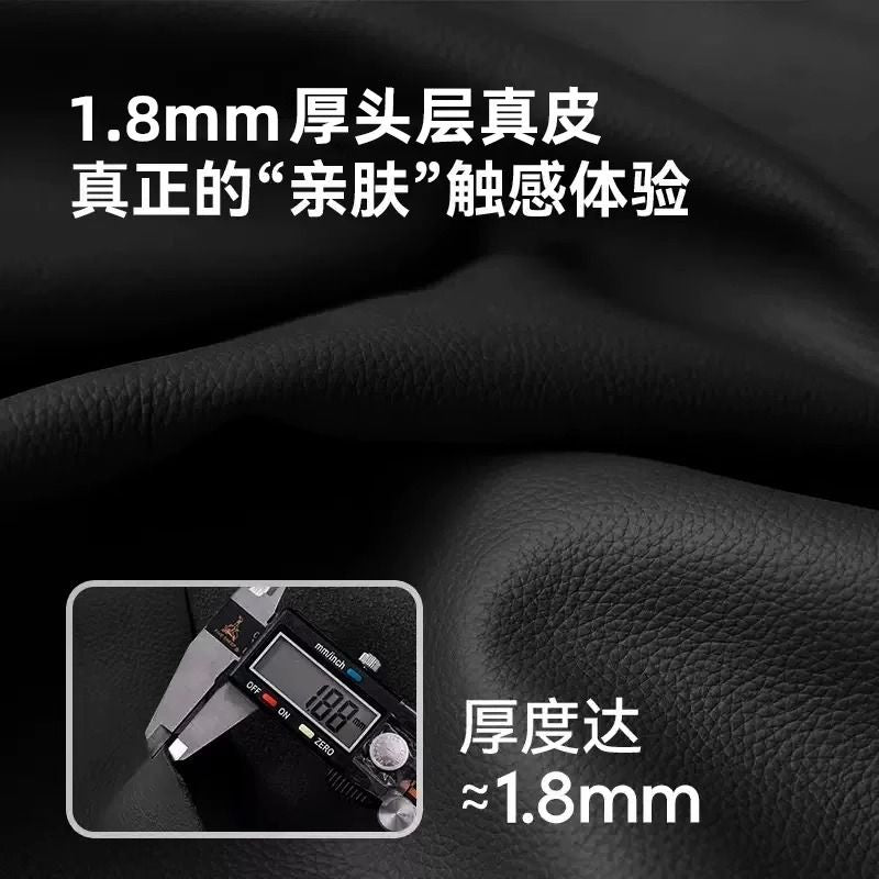 大树岛家居现代简约奶油风主卧双人床高箱储物意式极简黑色真皮床