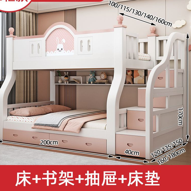 实木上下床双层床两层床上下高低子母床上下铺小户型实木床儿童床