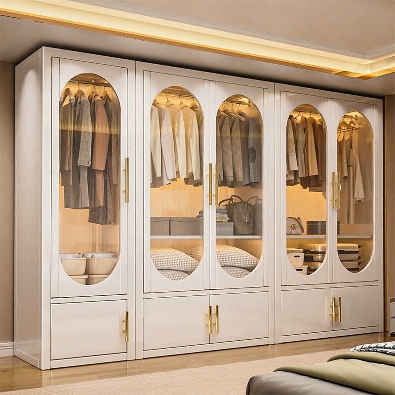 家用卧室铁艺衣橱收纳儿童房衣帽间住宅衣物收纳钢制衣柜衣服挂架