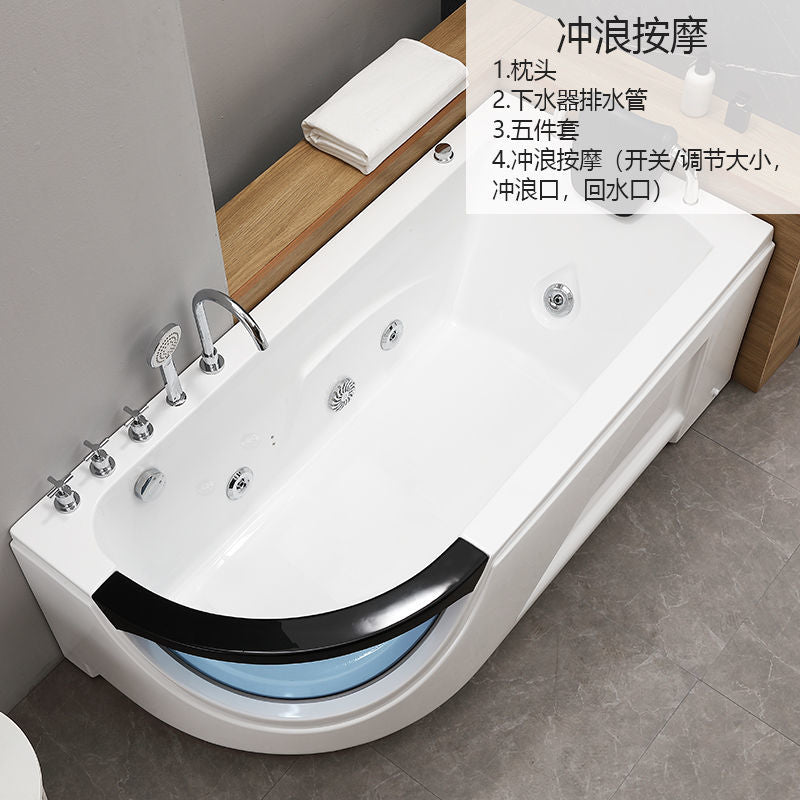 冲浪按摩家用成人小户型独立式亚克力浴缸盆恒温加热1.4米-1.8米