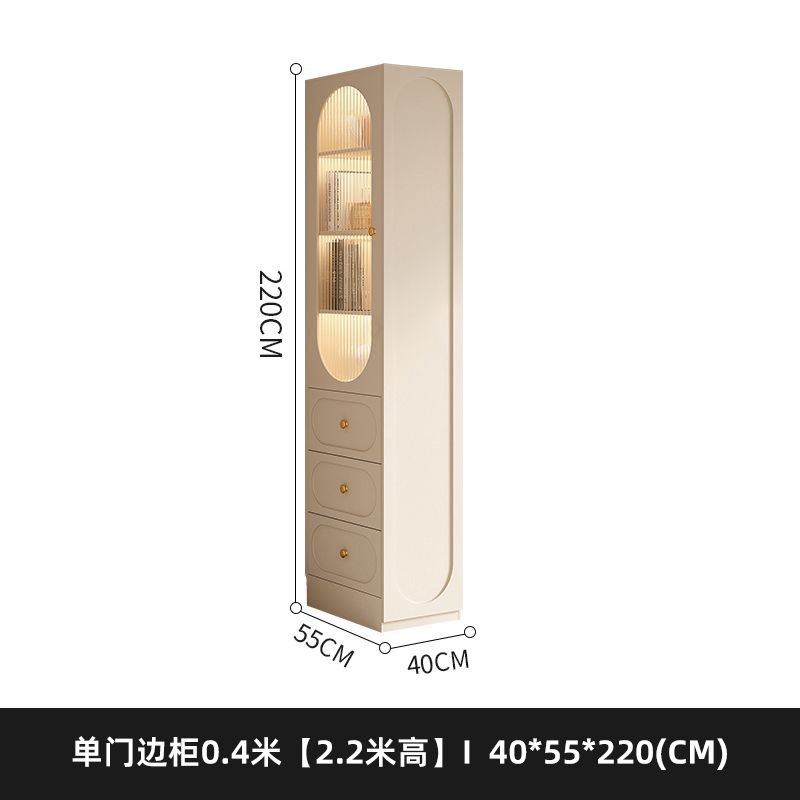 法式奶油风衣柜小户型家用柜子现代简约卧室通顶储物柜定制大衣橱