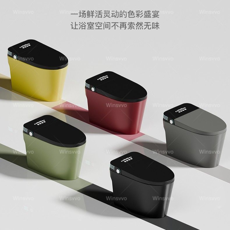 米枪灰色智能马桶家用全自动虹吸式双水路一体黑色肤感坐便器泡泡
