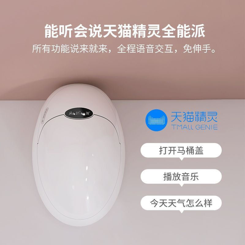 高级灰蛋形智能马桶即热式无水压限制座便器一体式家用双水路坐便
