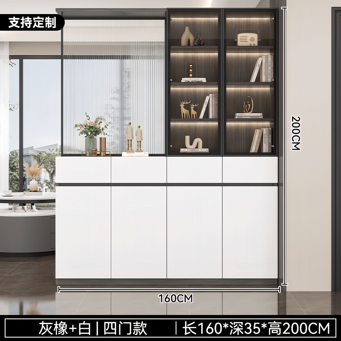 玄關櫃入戶正對門客廳屏風隔斷置物架一體實木鞋櫃現代簡約門廳櫃