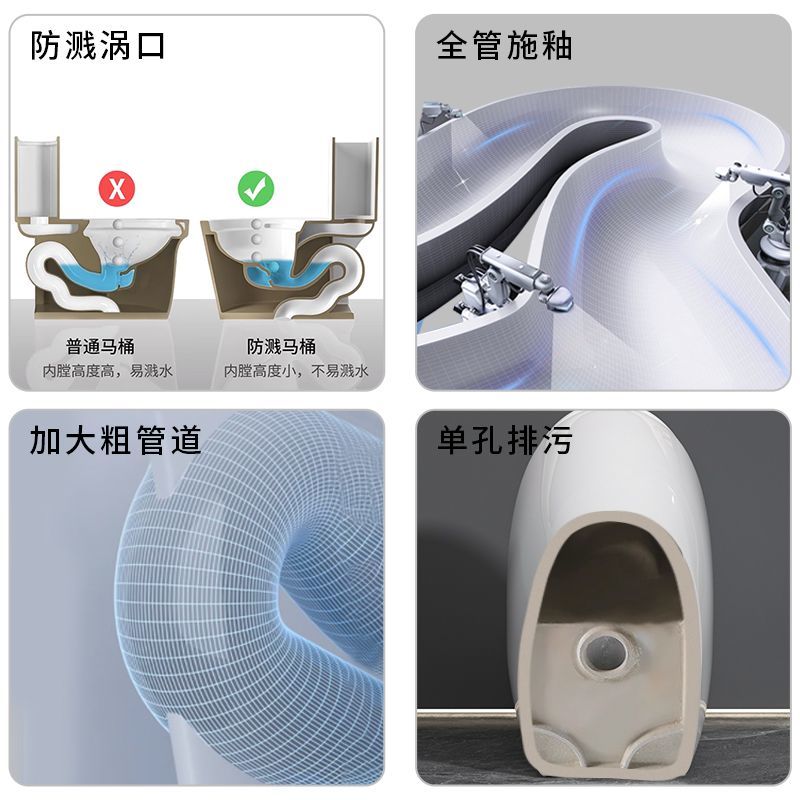 佑恩新款大冲力卫生间坐便器大口径家用马桶防臭防堵塞虹吸式马桶