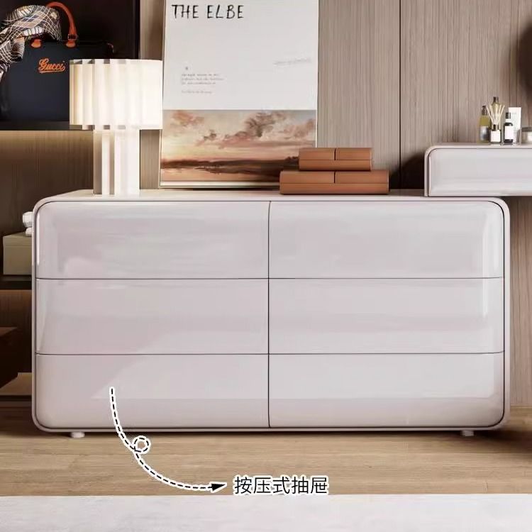 法式实木奶油风翻盖化妆台斗柜一体小户型伸缩床尾梳妆带柜子书桌