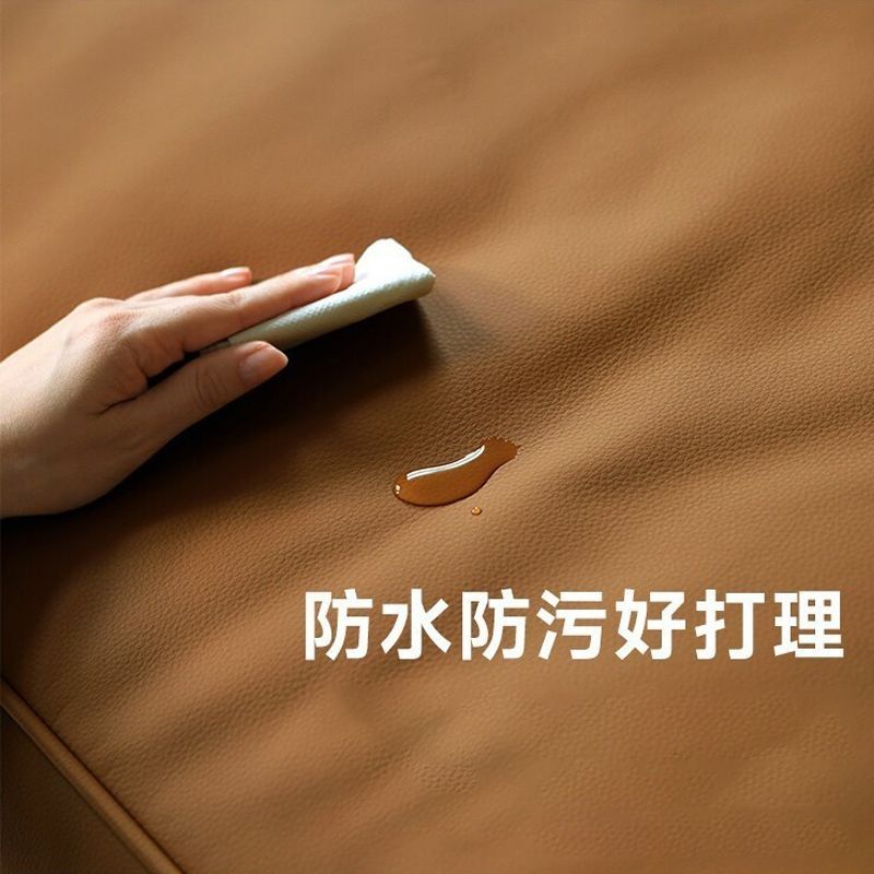 意式极简飞翼休闲椅法式复古客厅皮艺沙发床可折叠直排单人沙发