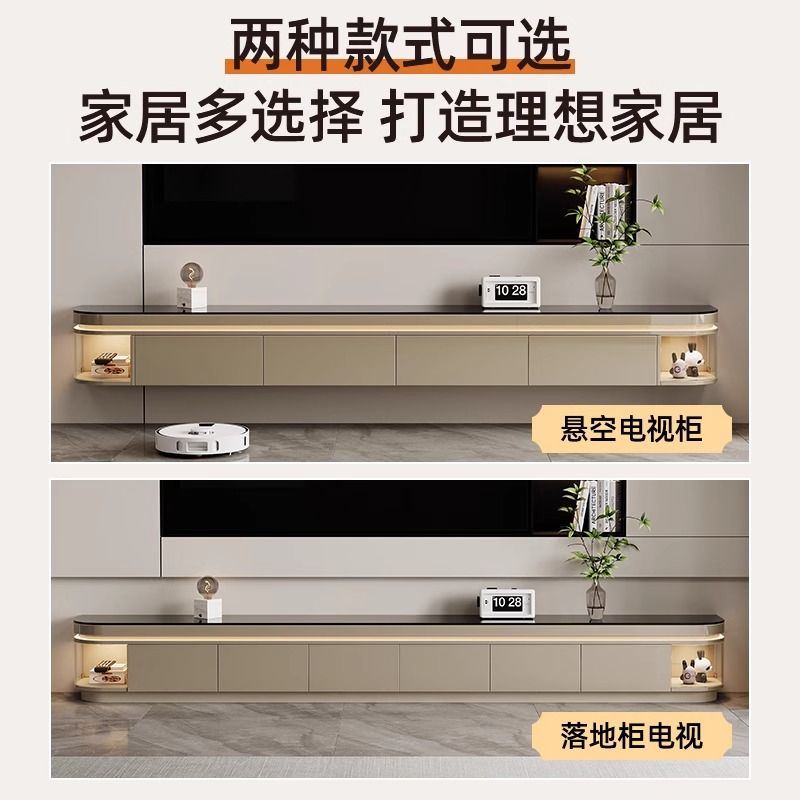 2024新款实木落地电视柜意式轻奢客厅家用高级感茶几电视机柜组合