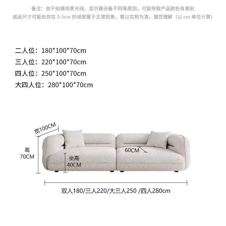 轻奢极简奶油风沙发弧形高端羊羔绒网红客厅小户型波波球布艺沙发