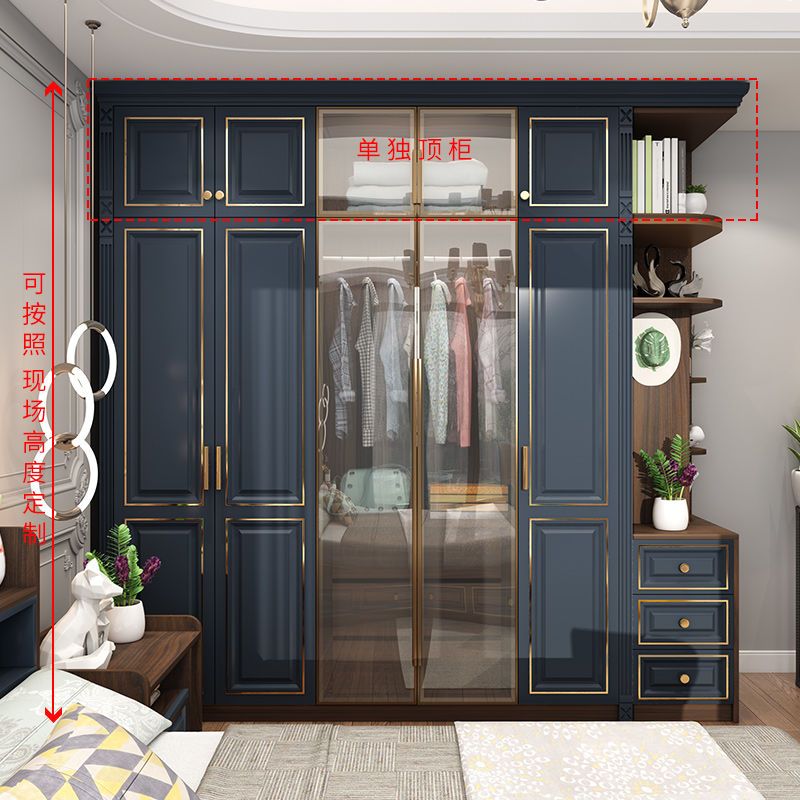 北欧简约现代卧室家用卧室衣柜欧式轻奢实木质儿童整体大衣橱定制
