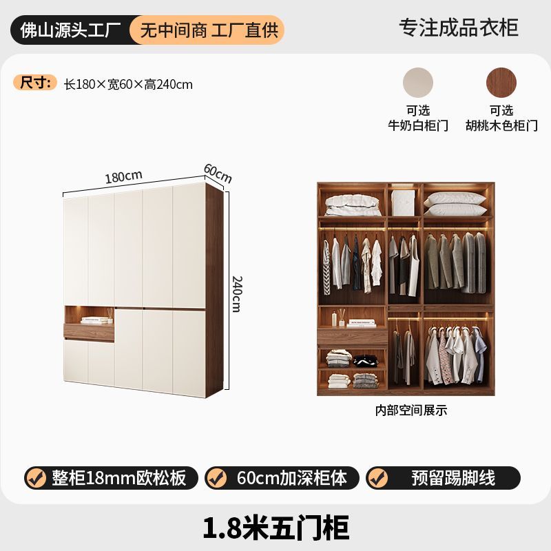 定制ENF级欧松板连体书桌衣柜组合儿童学习桌衣橱电脑桌一体大柜