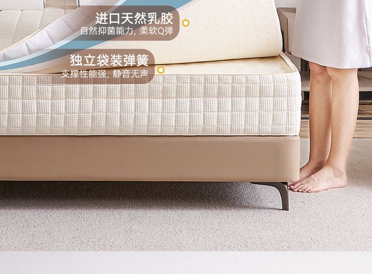 海馬飛雪全拆式華夫格牀墊席夢思家用彈簧乳膠壓縮捲包牀墊可拆洗