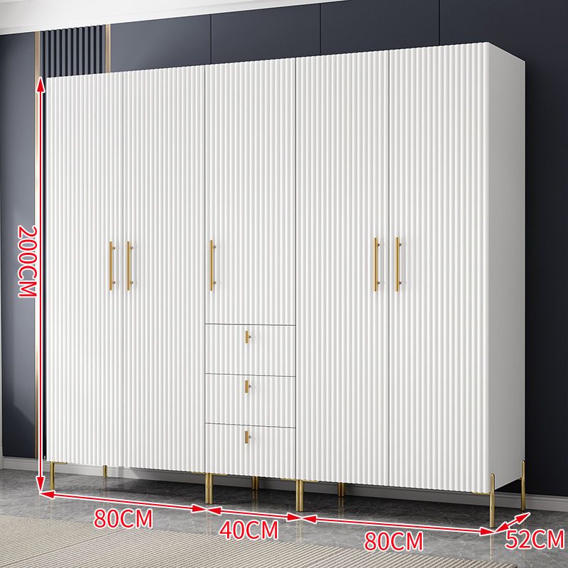 现代简约衣柜五门四门极简衣橱组合大衣柜家用卧室轻奢收纳柜子