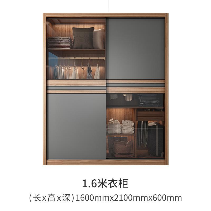 北欧推拉门衣柜卧室家用小户型柜子简约现代移简易出租房衣橱储物