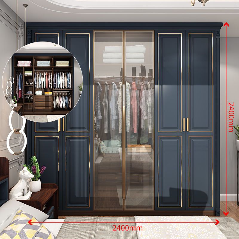 北欧简约现代卧室家用卧室衣柜欧式轻奢实木质儿童整体大衣橱定制