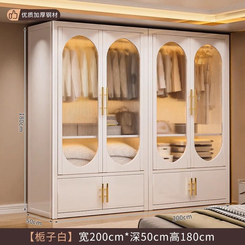 家用卧室铁艺衣橱收纳儿童房衣帽间住宅衣物收纳钢制衣柜衣服挂架