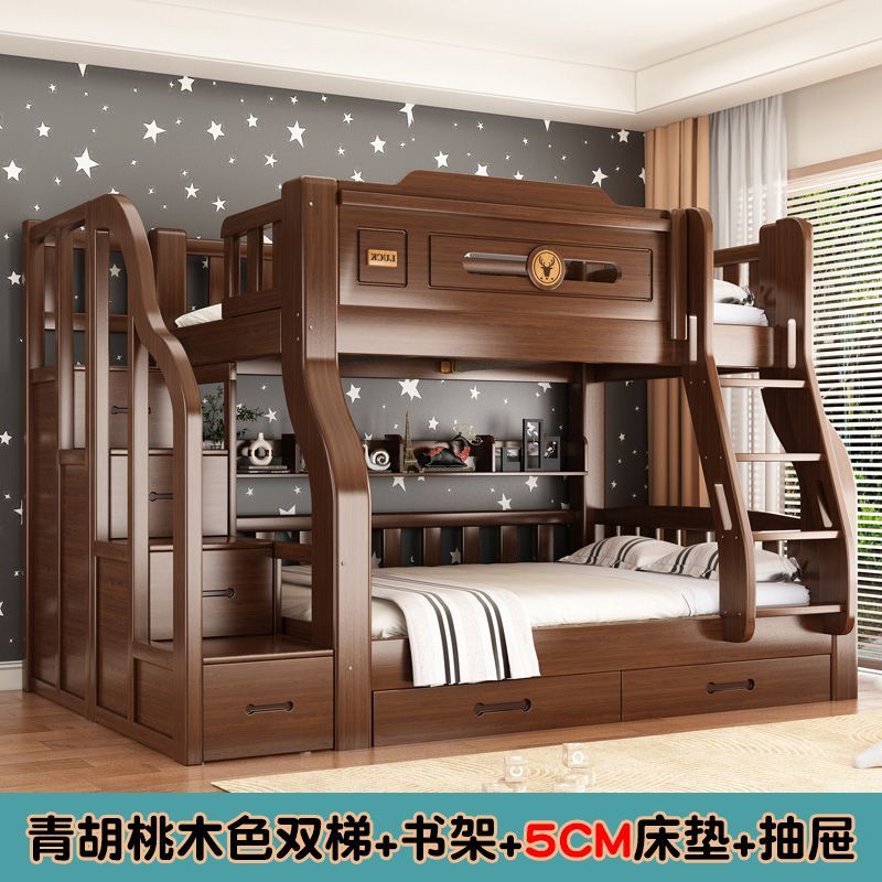 精冠实木加粗上下床半高床儿童子母床家用多功能高低床宿舍双层床
