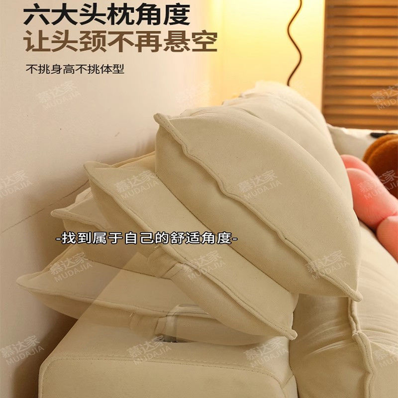 新款奶油风智能可调节头层牛皮小户型伸缩电动功能沙发床可躺可睡