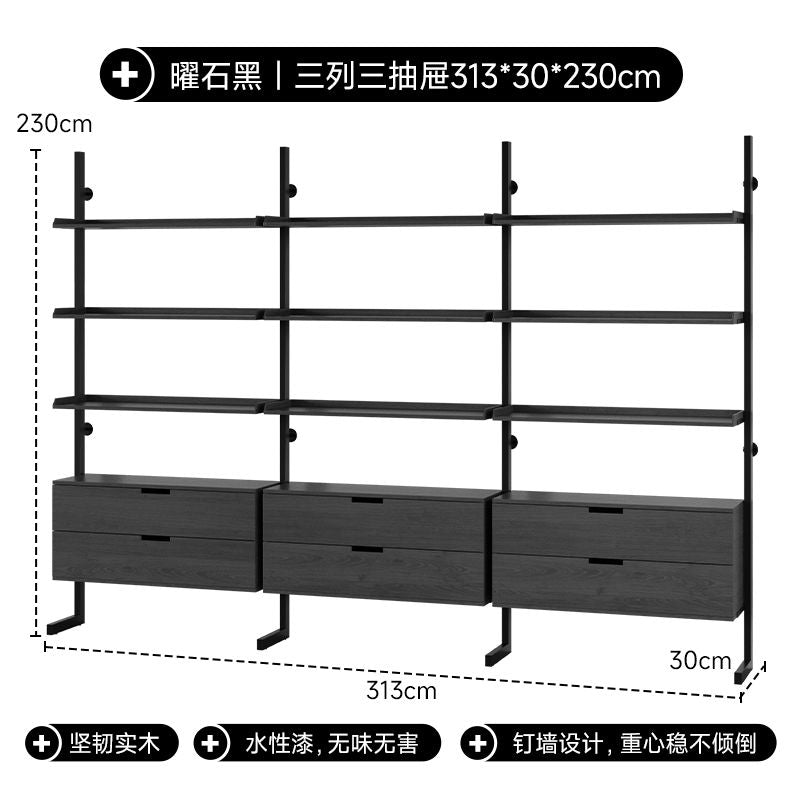 实木展示柜书架一体靠墙办公家用2024高端落地款文件柜分层置物架