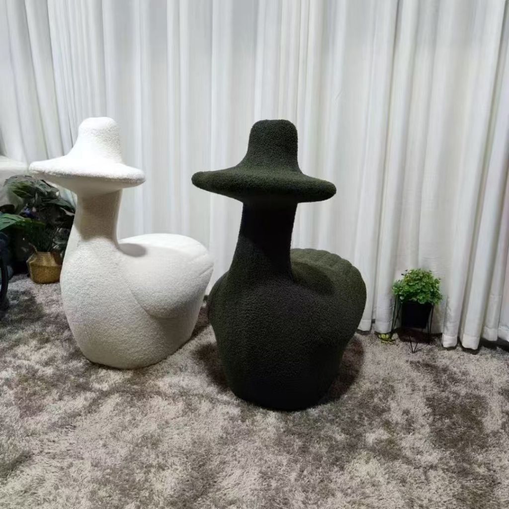 溜溜唐老鴨凳子椅子沙發休閒椅客廳滑輪移動靜音布藝小戶型單座椅