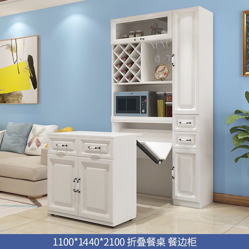 餐边柜简约厨房柜美式红酒柜可伸缩餐桌折叠吧台客厅储物柜橱碗柜