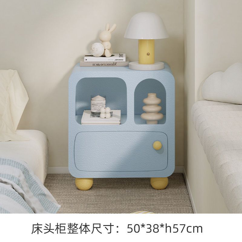 經典奶油風牀頭櫃多彩裝飾櫃收納網紅ins臥室客廳帶抽屜牀頭櫃