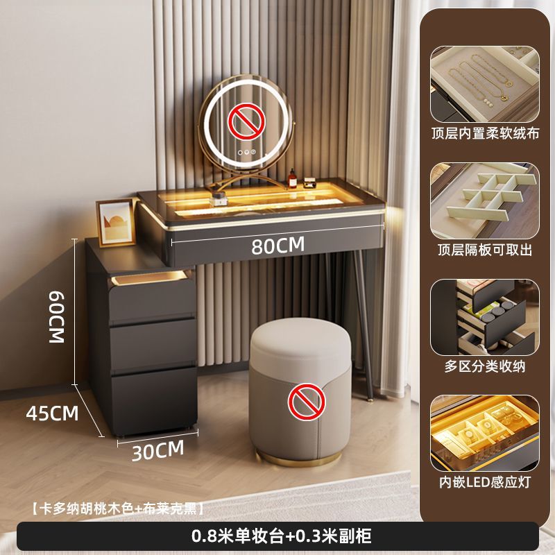 法式中古風梳妝檯小戶型化妝桌子牀頭櫃多功能收納伸縮化妝桌子