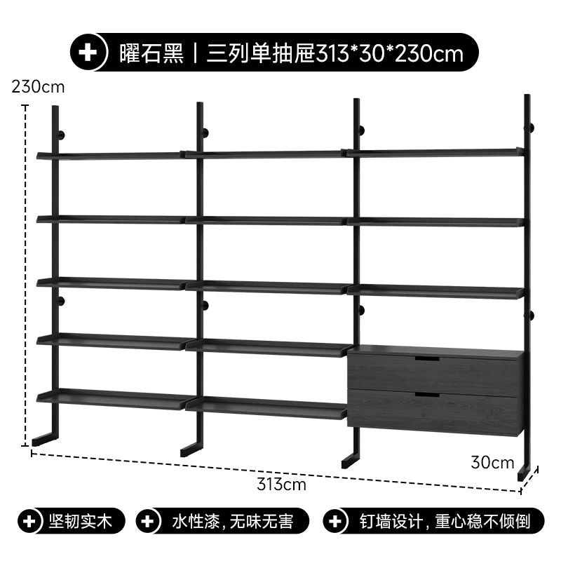 实木展示柜书架一体靠墙办公家用2024高端落地款文件柜分层置物架