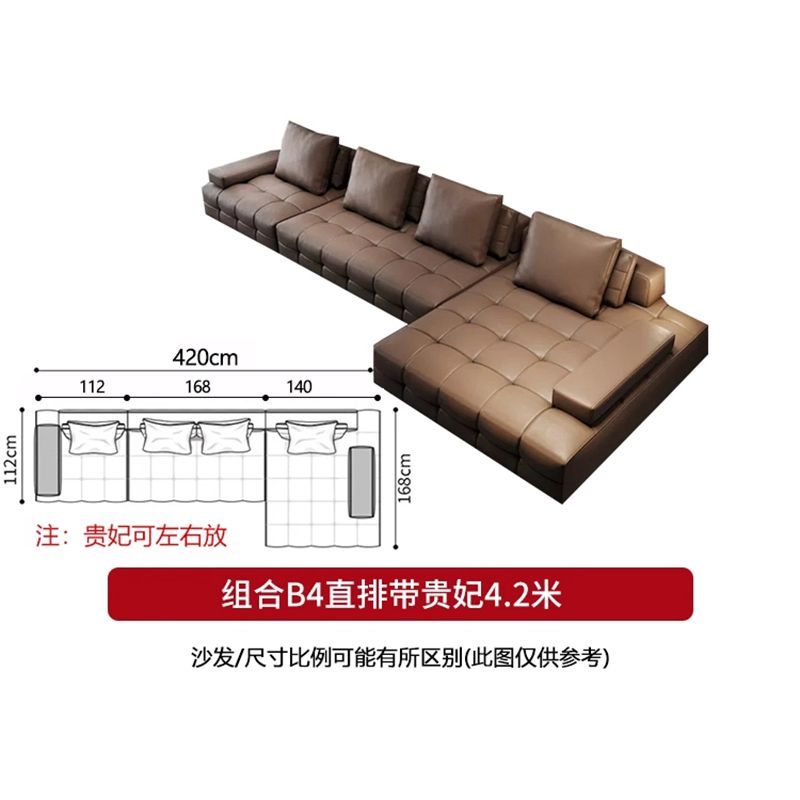 意式極簡勞倫斯沙發生態皮沙發輕奢意式大平層別墅極簡模塊皮沙發