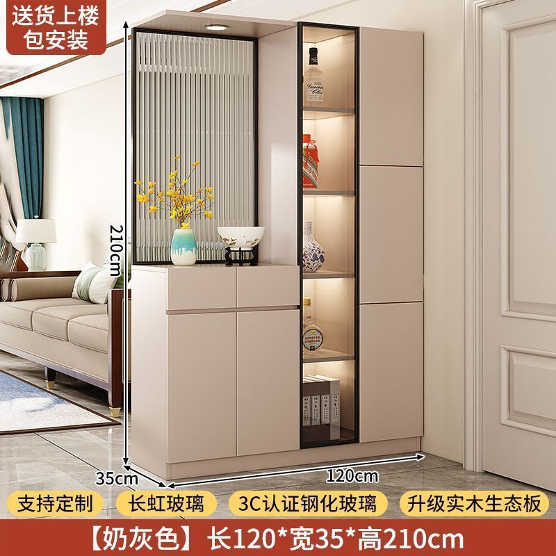 實木入戶玄關櫃鞋櫃一體客廳隔斷屏風櫃正對門儲物門廳櫃中古定製