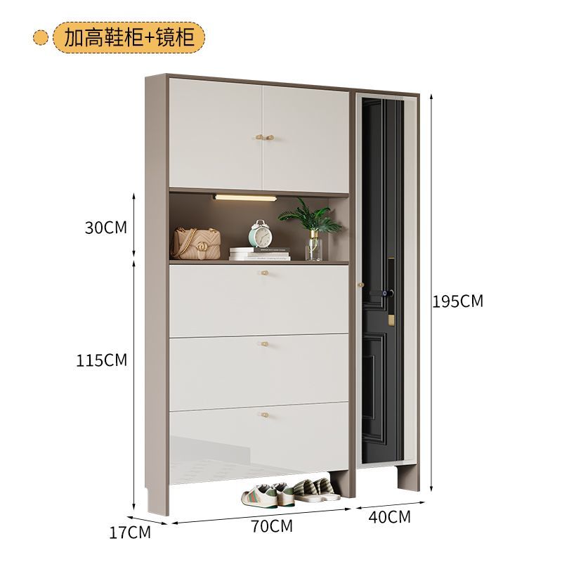 实木烤漆鞋柜家用门口入户玄关柜外楼道走廊大容量一体靠墙收纳柜