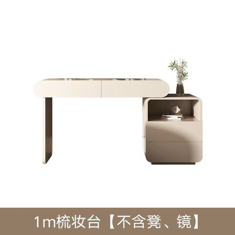 梳妝檯現代簡約輕奢高級家用化妝桌網紅巖板梳妝桌收納櫃一體臥室
